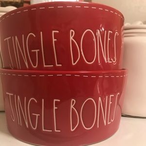 Rae Dunn Christmas dog bowls